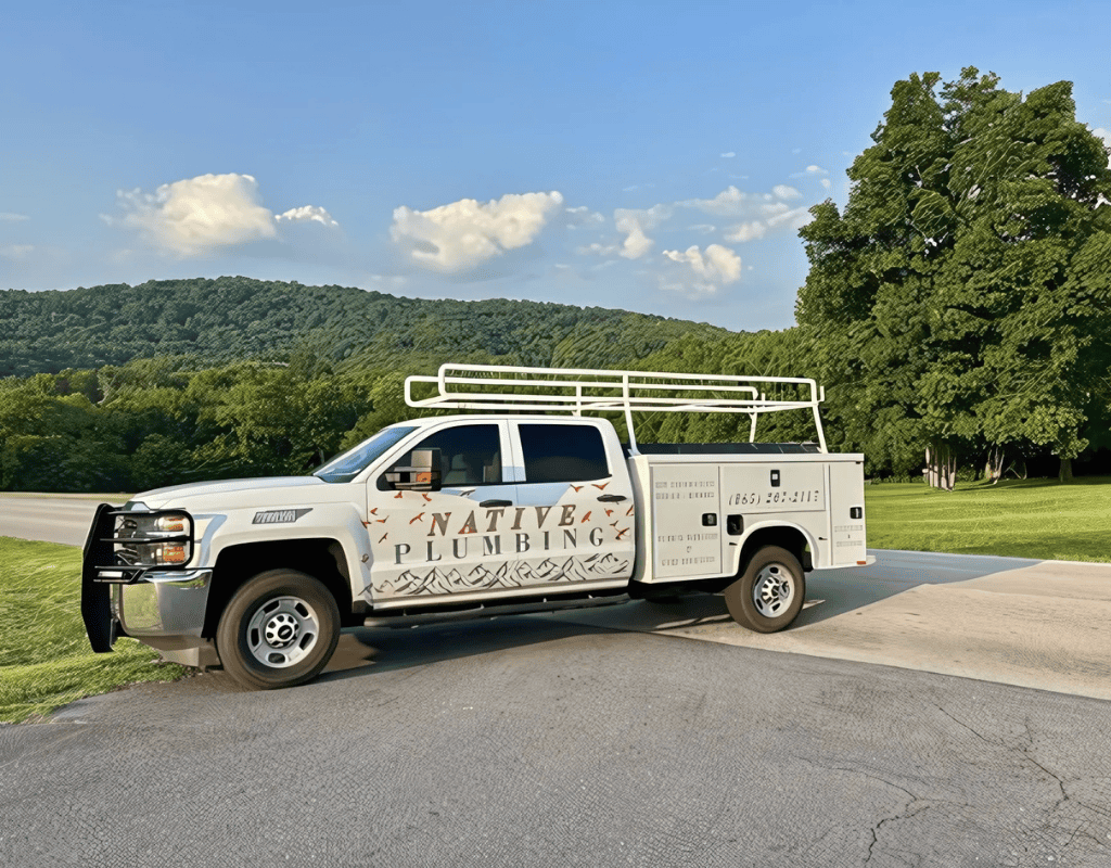 Native Plumbing LLC branded service truck parked in Jefferson County, TN.