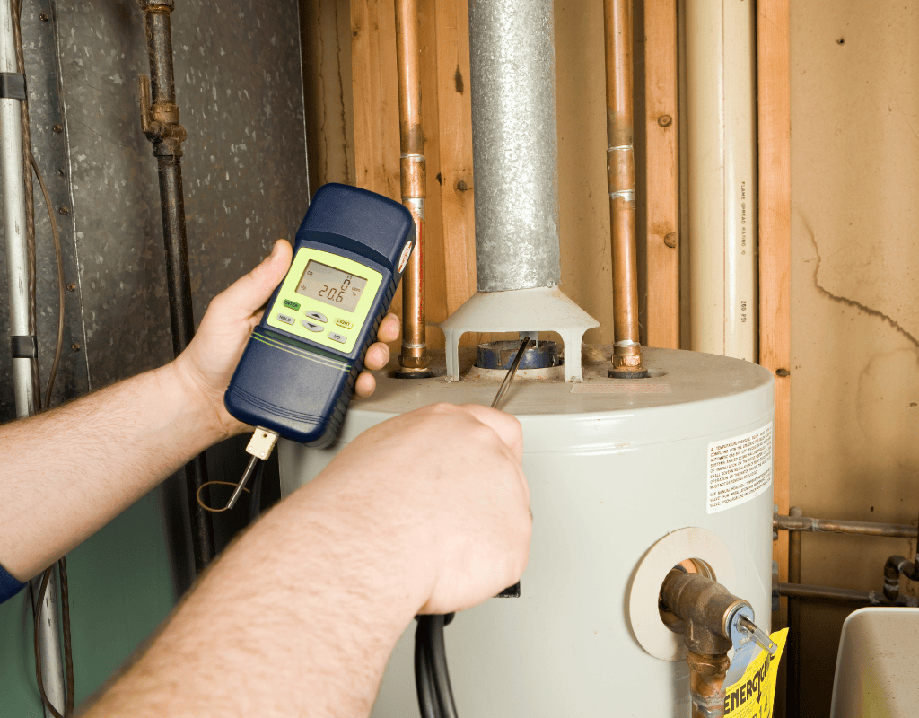 Native Plumbing LLC Jefferson County TN Water Heater Services – technician testing water heater performance.