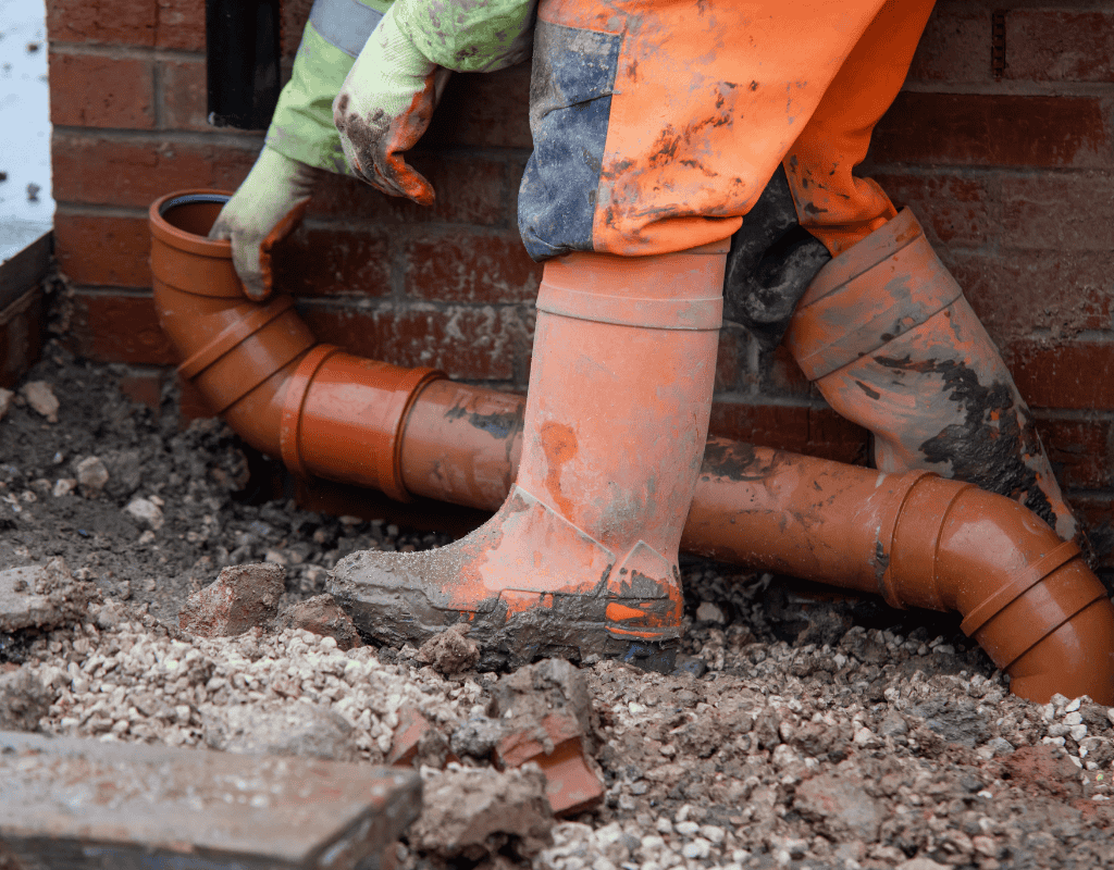 Native Plumbing LLC Jefferson County TN Drain & Sewer Services – plumber installing underground sewer piping.